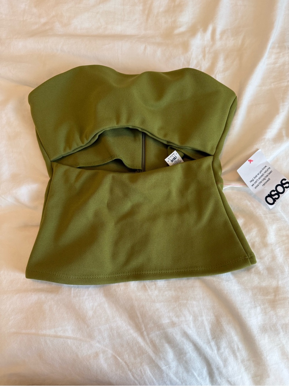 ASOS Crepe Bandeau Top with Cut Out